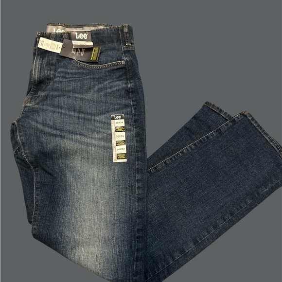 NEW! Lee Men's Active Stretch Slim Fit Straight Denim Jeans Mid-rise - Picture 8 of 11